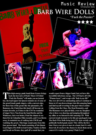 Barb Wire Dolls Music Review 2-3-12